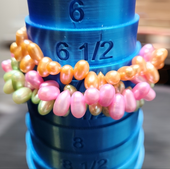 Handmade Martigras 3-Stranded Baroque Freshwater Pearls Bracelet Silver, Size 7" - Picture 5 of 7